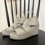 Eileen Fisher grey witty crisscross grey wedge sandals 8 Photo 2