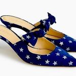 J.Crew | Size 5 | Sophia Mules in Starry Blue Suede Silver Metallic Stars Photo 0