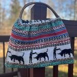 Womens Tapestry Purse/tote handbag, PORTUGAL Acores Running of The Bulls Boho Red Photo 1