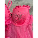 Victoria's Secret 36B Babydoll Gown HOT pink Rhinestones Photo 5