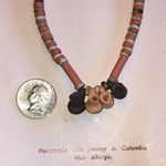 MAKU Handmade Orange Pottery Beaded Boho Necklace and Earring Set Photo 4
