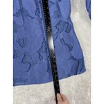 Doncaster Collection Blue Floral Ruched Sleeve Top Women's Size 10p Photo 4