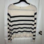 ZARA  Striped Lightweight Boxy Sweater Black Ivory Photo 1