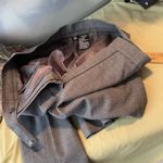 Kasper 8P Pants Lined Gray Pinstripe Wide Leg Slacks Career Photo 4