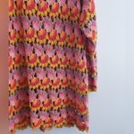 Free People  Little Fan Crochet Striped Beach Cover Up Sweater M/L great conditio Photo 6