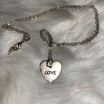 Matching “LOVE” Earring & Necklace Set Silver Photo 4