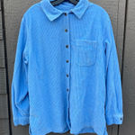 L.L. Bean Wide Wale Corduroy Shirt women’s size large Blue Photo 0