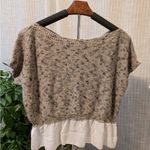 Anthropologie Moth Tan Verona Midi Short-sleeve Pullover Peplum Sweater Size S Photo 6
