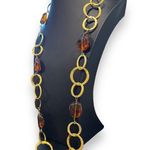 Kenneth Jay Lane Linked Circular and Amber Style Stone Necklace Photo 6