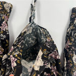 Guess  Dark‎ Floral Long Sleeve Pixxi Off The Shoulder Ruffle Tie Front Crop Top Photo 10