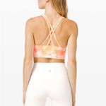 Lululemon Energy Bra HighNeck LongLine Shibori Dual Grapefruit Florid Orange Sz4 Photo 1