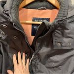 Hollister Cute  charcoal gray peach fleece lined all weather jacket w/hood crop Photo 10