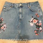 Topshop Floral embroidered denim skirt Photo 0