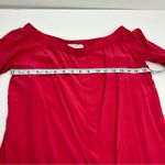 Equipment Femme Red Dust Strawberry Silk Blouse Womens Size XS Off The Shoulder Photo 3