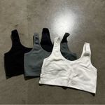 Dorina Flo knit non padded ribbed bralet 3 pack in black khaki and white Photo 9