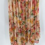 ZARA  Tiered Flowy Boho Peach Orange Floral Midi Dress Spaghetti Strap xs-small Photo 8