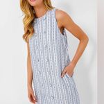 Pomander Place Bianca Tweed Mini Dress Size S NWT Blue Cream Lined Sleeveless White Photo 10