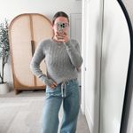 Brandy Melville  Gray Pullover Knit Sweater Photo 8