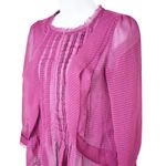 Anthropologie  Blouse Womens 00 Petite Whimsigoth Western Coquette Y2K Sheer Goth Photo 3