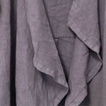 Bryn Walker  Open Waterfall Gray Cardigan 100% Linen Preppy Minimalist Work Class Photo 0