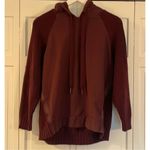 Splendid burgundy hoodie mixed media ribbed arm wool blend M Photo 9