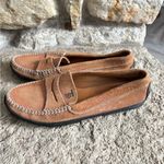 Tod's  Brown Suede Nubuck Penny Slip On Loafers Vibram Hard Sole 7.5 Photo 2