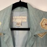 Doncaster 100% Linen Button Down Sports Blazer Jacket Women Size 12 Aqua Aztec Photo 2