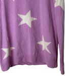 Talbots  100% Cashmere Crewneck Sweater Star Print Lavender Soft Luxury L Photo 4