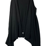 Womens Open Front Waterfall Cardigan One Size Black Sleeveless Vest Drape Hem Photo 0