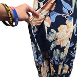 Navy Floral Maxi Dress with Orange and Cream Flowers Blue Size 6 Photo 4