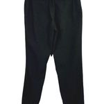 ZARA High Rise Drawstring Tapered Trousers Pants Pockets Tie Waist S Black #3096 Photo 4