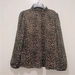 J.Crew Leopard Smocked Shirt, Color Tiber Leopard Black Khaki, Size XXS, NWT Photo 2