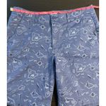 L.L.Bean Favorite Fit Shorts Womens 12 Blue Nautical Maine New England Chino Photo 8