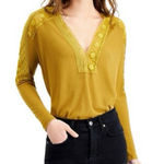 Free People  Lola Lace Trim V-Neck Top Photo 0