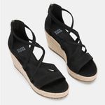 Eileen Fisher NEW Wanda Wedge Espadrille Sandal Black Women's Sz 9.5 MSRP $195 Photo 1