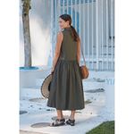 Maye 100% Cotton Green Khaki Corinne Midi Shirt Dress Size XS Photo 1