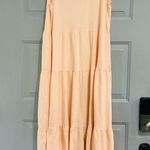 J.Crew  Womens L Sleeveless Tiered Cotton Maxi Midi Dress Pastel peach color Photo 0