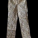 Gloria Vanderbilt Vintage High Waisted Light Wash Tan/Beige Earth Tones Floral Pattern Stretchy Jeans Pants Photo 2