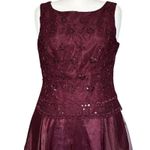 Vintage 90s Maroon Whimsigoth Prom Dress & Scarf XL Sequins A Line Vamp Romantic Purple Photo 7
