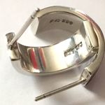 Sterling Silver Vintage Abalone Inlay Demi Hoop Earrings Photo 10