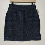 3.1 Phillip Lim 3.1 PHILLIP LIM Mini Skirt Silk Blend Blue w Black Embroidered Floral sz 6 $395 Photo 0