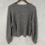 Zara trafaluc sweater womens medium gray balloon sleeve ribbed knit oversized Photo 5