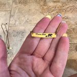 Mama bear necklace with one cub gold bar necklace Photo 1