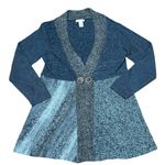 Orvis 🧶✨  V-Neck Snap Cardigan Sweater | Women’s Large | Gray-Blue Wool Blend Photo 0