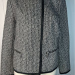 Lafayette 148 New York Black Multi Caridee Weave Blazer Black/white Size M Photo 0