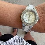 Anne Klein  Watch Swiss Mother of Pearl Large Rhinestone Photo 0