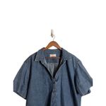 Xirena Popover Denim Shirt Short Sleeve Boxy Womans XL Blue Photo 3