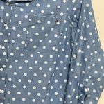 Tommy Hilfiger roll tab sleeve Cotton blue+white polka dots women's shirt XXL Photo 3