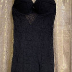 Victoria's Secret Vintage  Black Lace Sheer Ruffle Back Underwire Bra Slip Dress S Photo 0