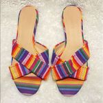 J.Crew  MULTISTRIPE RAINBOW CORA CRISSCROSS SANDALS FLATS Size 6 1/2 Photo 4